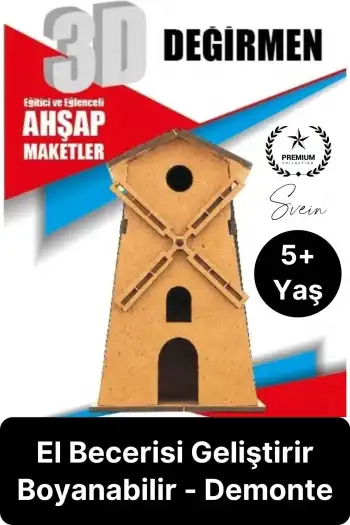 Özel Üretim 3 Boyutlu Minyatür Ham Ahşap Maket Boyanabilir Eğitici Öğretici Motor Beceri Hobi Oyun