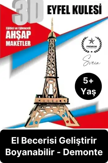 Özel Üretim 3 Boyutlu Minyatür Ham Ahşap Maket Boyanabilir Eğitici Öğretici Motor Beceri Hobi Oyun