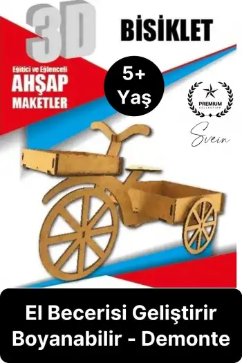 Özel Üretim 3 Boyutlu Minyatür Ham Ahşap Maket Boyanabilir Eğitici Öğretici Motor Beceri Hobi Oyun