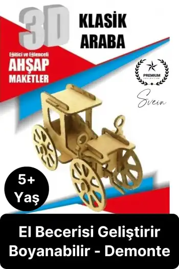 Özel Üretim 3 Boyutlu Minyatür Ham Ahşap Maket Boyanabilir Eğitici Öğretici Motor Beceri Hobi Oyun