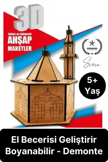 Özel Üretim 3 Boyutlu Minyatür Ham Ahşap Maket Boyanabilir Eğitici Öğretici Motor Beceri Hobi Oyun