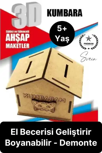 Özel Üretim 3 Boyutlu Minyatür Ham Ahşap Maket Boyanabilir Eğitici Öğretici Motor Beceri Hobi Oyun