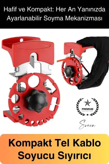 Premium Kompakt Tel Kablo Soyucu Sıyırıcı Cep Boyunda Elde Pratik Döner Koaksiyel Hafif Taşınabilir