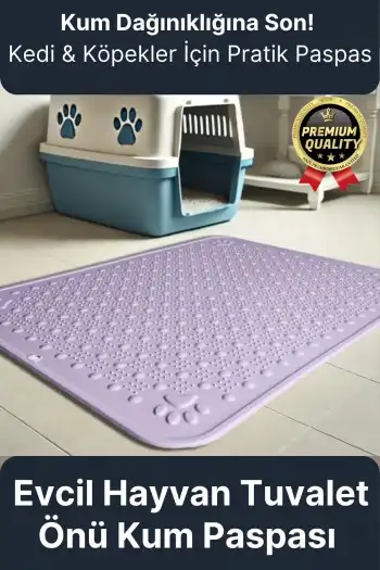 Premium Silinebilir Yıkanabilir Dayanıklı Kedi Köpek Evcil Hayvan Tuvalet Önü Mama Kabı Kum Paspası