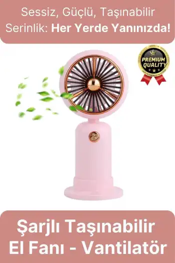 Özel Üretim Taşınabilir Usb Şarjlı Sessiz 2 Kademeli Serinletici Tutmalı Masa El Fanı Vantilatör