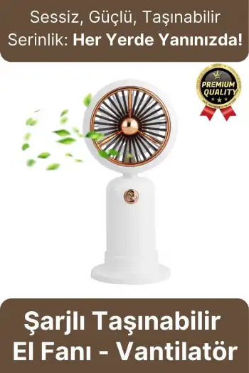Özel Üretim Taşınabilir Usb Şarjlı Sessiz 2 Kademeli Serinletici Tutmalı Masa El Fanı Vantilatör