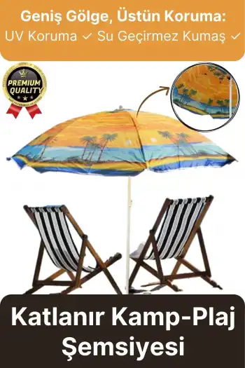 Dayanıklı Katlanabilir Fiber Tel Büyük Boy 170cm Deniz Bahçe Balkon Piknik Kamp Güneş Plaj Şemsiyesi