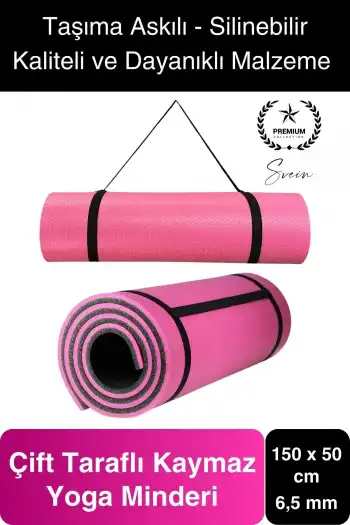 150 cm Dayanıklı Kaymaz Taşıma Askılı Su Geçirmez Yoga Pilates Matı Rahat Konforlu Taşınabilir