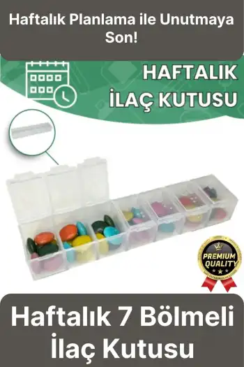 Dayanıklı Düzenleyici Organizer Abs Plastik Şeffaf Haftalık Günlük 7 Bölmeli İlaç Hap Saklama Kutusu