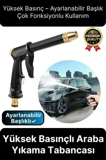 Çok Fonksiyonlu Taşınabilir Ayarlanabilir Başlıklı Yüksek Basınçlı Bahçe Oto Araba Yıkama Tabancası