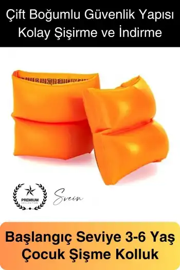 Çift Boğumlu Güvenli 3-6 Yaş Çocuklar İçin Yüzme Kolluk Deniz Havuz Şişme Kolluğu Yüzücü Hava Odalı