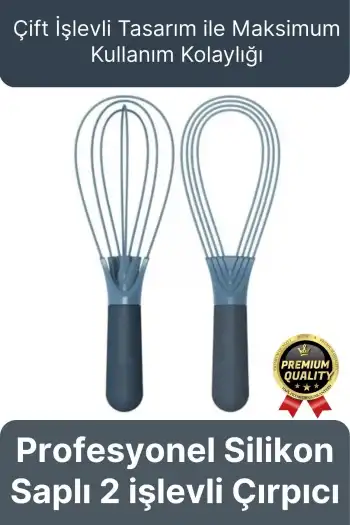 Profesyonel Dayanıklı Yapışmaz Çeyiz Mutfak Yumurta Kek Düz Balon Silikon Saplı 2 işlevli Çırpıcı