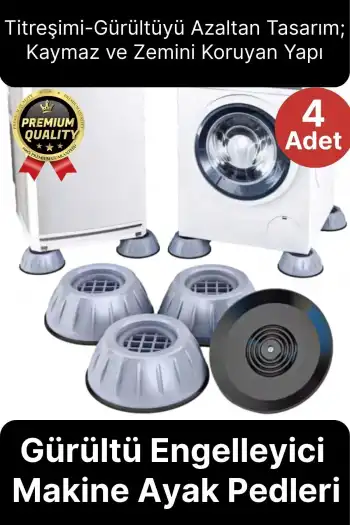 Gürültü Engellen Titreşim Önleyici Vantuzlu Beyaz Eşya Çamaşır Bulaşık Makinası Ayak Pedi Stoper