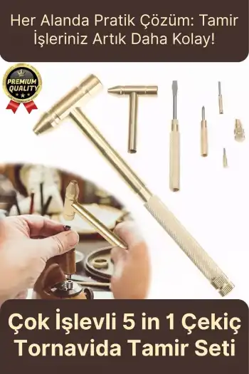 Çok İşlevli Kompakt Telefon Mücevher Kuyumcu Araba İş Ev Onarım 5 in 1 Çekiç Tornavida Tamir Seti