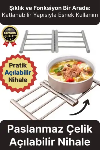 Özel Üretim İşlevsel Pratik Isıya Dayanıklı Koruyucu Mutfak Masa Paslanmaz Çelik Açılabilir Nihale