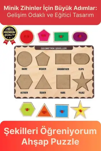 Yeni Seri Çocuk Ebeveyn Eğlenceli Eğitici Öğrenme Destekli Şekiller Yapboz Ahşap Tutmalı Puzzle