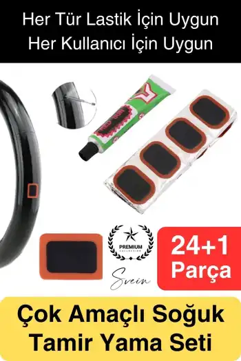 Ekstra Güçlü Araba Bisiklet Motosiklet Soğuk Yama Lastik Tamir Yaması Seti 24 Parça Kolay Pratik