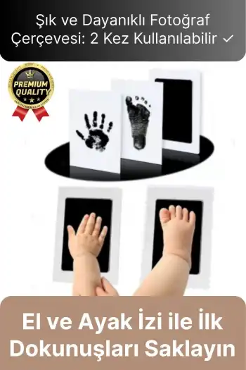 Özel Seri Mürekkepsiz 2 Kullanımlık Evcil Hayvan Bebek El Ayak İzi Fotoğraf Hatıra Çerçevesi Seti