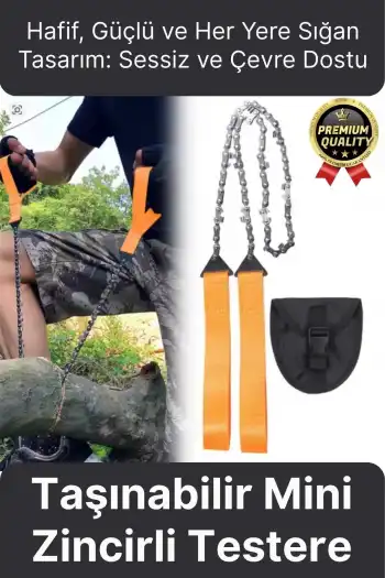 Çok Amaçlı Saplı Taşınabilir Güçlü Dayanıklı Ergonomik Hafif Çantalı Mini Manuel Zincirli Testere