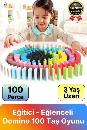 Özel Üretim Çocuk Eğitici Eğlenceli El Göz Koordinasyonu Geliştirici Renkli Domino 100 Taş Oyunu
