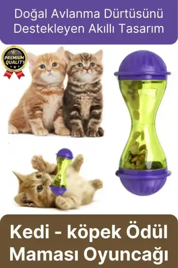 Premium Seri Saklama Hazneli İçgüdüsel Avlanma Kum Saati İnteraktif Kedi köpek Ödül Maması Oyuncağı