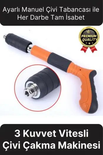 Profesyonel Güç Yaylı Sistemli 3 Kuvvet Vites Ses Çıkarmaz Ayarlı Manuel Çivi Çakma Makinesi