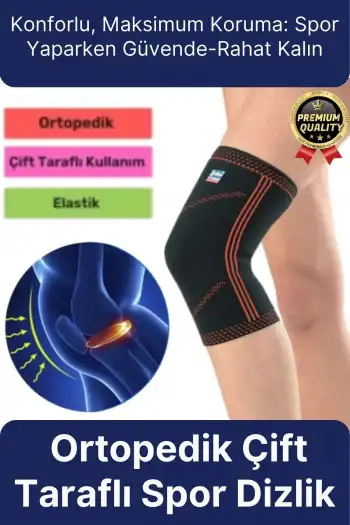 Premium Seri Konforlu Maksimum Koruma Ortopedik Çift Taraflı Elastik Örme Likralı Spor Dizlik Unisex