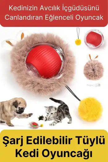 Özel Üretim Yumuşak Küçük Boyutlu Şarj Edilebilir Etkileşimli Eğlenceli Yuvarlanan Kedi Top Oyuncağı