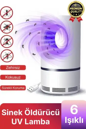 Premium Kimyasalsız Sessiz Şarjlı Uv 6 Işıklı Elektrikli Haşere Böcek Sinek Kovucu Öldürücü Lamba