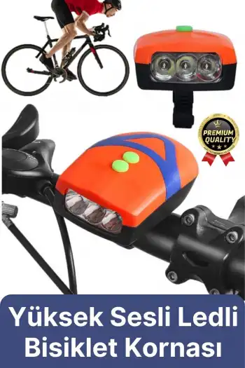 Çok Fonksiyonlu Kolay Takılabilir Dayanıklı Yüksek Sesli Su Geçirmez Led Işıklı Bisiklet Kornası