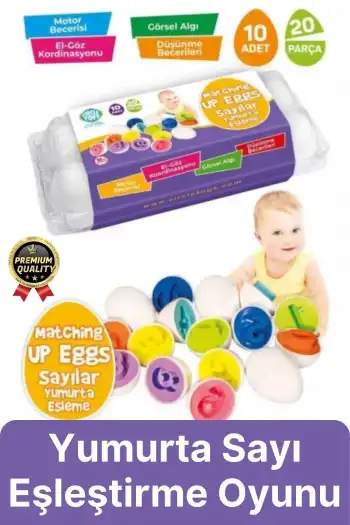 Yeni Nesil Eğitici Öğretici El Göz Kordinasyonu Çocuk Bebek Yumurta Sayı Eşleştirme Oyunu 10lu