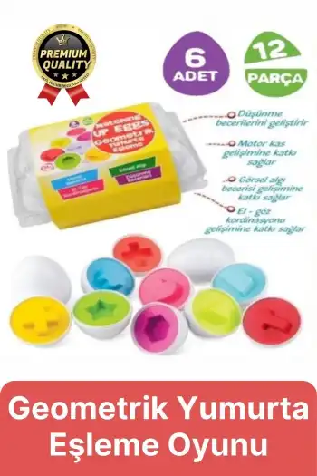 Yeni Nesil Eğitici Öğretici El Göz Kordinasyonu Çocuk Bebek Geometrik Yumurta Eşleme Oyunu 6lı