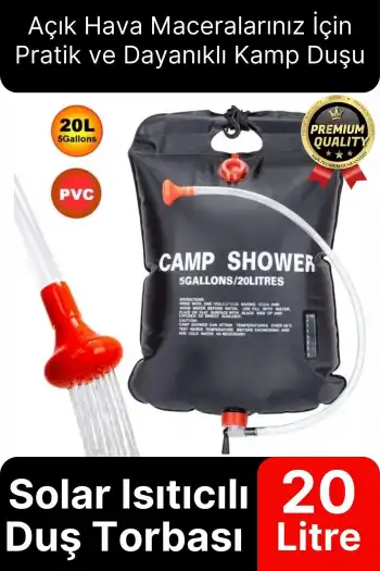 Çok Fonksiyonlu Dayanıklı Yüksek Kaliteli Pvc Malzeme Solar Isıtıcılı Kamp Duş Torbası 20 Litre