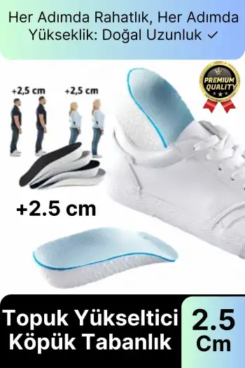 Eva Bellek Köpük Stoma Ortopedik Boy Uzatıcı Spor Ayakkabı Topuk Yükseltici Köpük Tabanlık 2.5 Cm