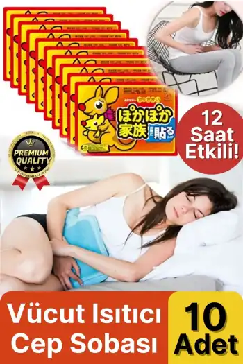 Regl Bel Karın Ağrısı Azaltıcı Yapışkanlı 12 Saat Sıcak Cep Sobası Isınmatik 10 Adet