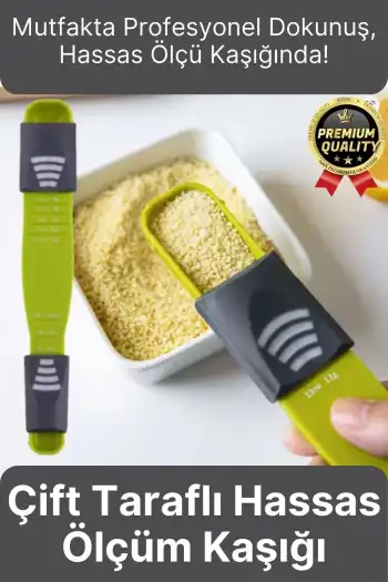Premium Seri Gıda Sıvı Katı Şeker Tuz Kahve Baharat Ayarlanabilir Çift Taraflı Hassas Ölçüm Kaşığı