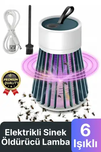 Yeni Üretim Sessiz Verimli 6 Uv Işık Elektrikli Şarjlı Böcek Sinek Sivrisinek Haşere Öldürücü Lamba