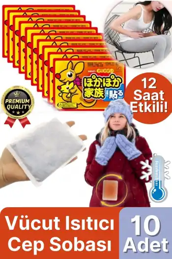 Vücut El Bel Ayak Karın Ağrısı Azaltıcı Yapışkanlı 12 Saat Sıcak Jel Cep Sobası Isınmatik 10 Adet