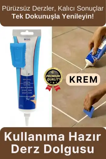 Profesyonel Kolay Uygulama Kullanıma Hazır Zemin Duvar Onarma Gaga Uçlu Fayans Arası Derz Dolgu Krem