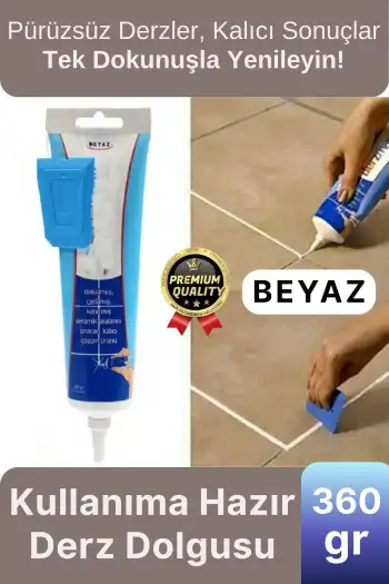 Profesyonel Kolay Kullanıma Hazır Zemin Duvar Onarma Gaga Uçlu Tüp Fayans Arası Derz Dolgu Beyaz