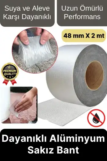 Premium Su Sızdırmaz İzolasyon Çatlak Boru Tamir Çamur Bandı Isıya Dayanıklı Sakız Bant 48 Mm X 2 Mt