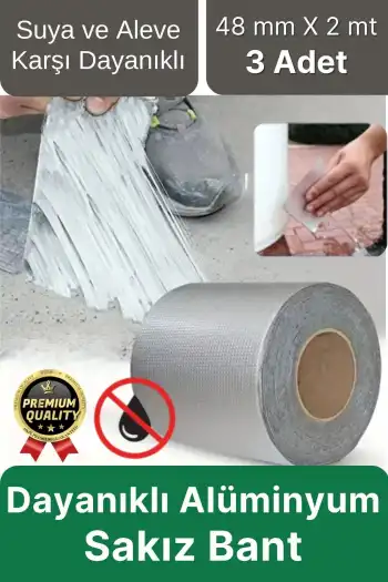 Premium Çatlak Boru Tamir İzolasyon Isıya Dayanıklı Su Sızdırmaz Çamur Bandı Sakız Bant 48 Mm X 2 Mt