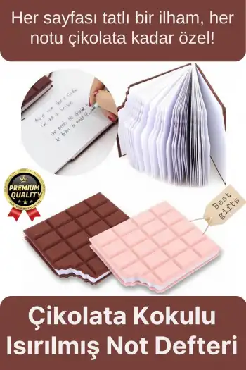 Özel Tasarım Eğlenceli Hediyelik Isırılmış Lezzet Gerçekçi Çikolata Görünümlü Kokulu Not Defteri