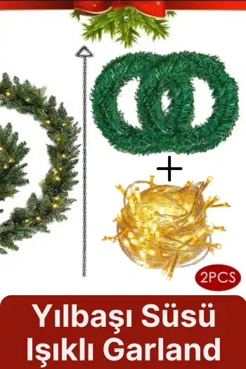 Özel Seri Gürleştirici Dekor Şerit Günışığı Ledli Çam Ağacı Yeni Yıl Yılbaşı Süsü Işıklı Garland