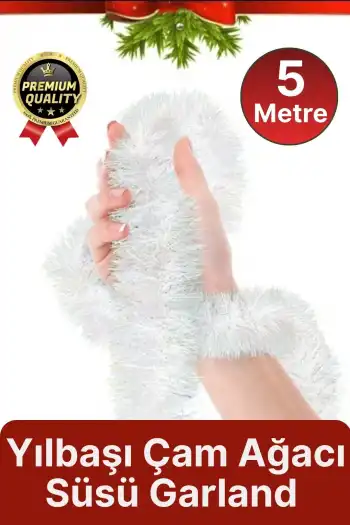 Özel Üretim Dekoratif Süsleme Yeni Yıl Ruhu Noel Yılbaşı Çam Ağacı Süsü Garland Büyük Boy 5 Metre