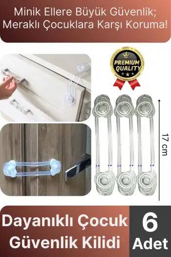 Yeni Üretim Ayarlanır Dolap Çekmece Kapağı Koruma Aparatı Bebek Çocuk Güvenlik Kilidi 6 Adet 17 Cm