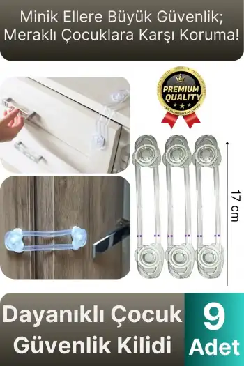Yeni Ayarlanabilir Dolap Çekmece Kapağı Koruma Aparatı Bebek Çocuk Güvenlik Kilidi 9 Adet 17 Cm