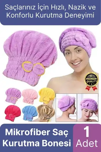 Premium Kalite Esnek Hızlı Emici Banyo Havuz Duş Mikrofiber Havlu Saç Kurutma Bonesi 30x25x16