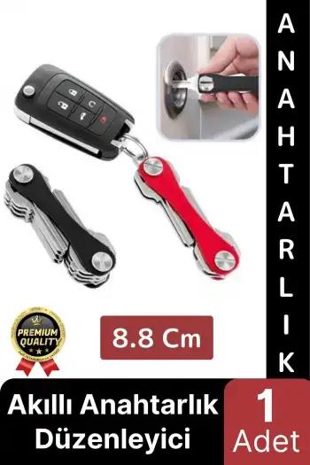 Kompakt Ses Çıkarmaz Vidalı Karışıklık Önleyen Hafif Alüminyum Akıllı Anahtarlık Düzenleyici 8.8 cm