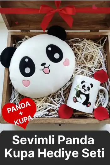 Özel Tasarım Sürpriz Romantik Gift Sevgililer Günü 14 Şubat Sevimli Panda Kupa Bardak Hediye Seti